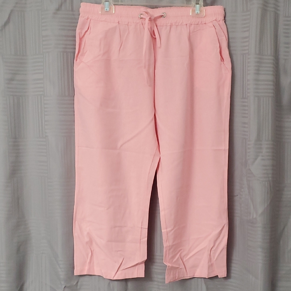 Light Pink Drawstring Casual Pants